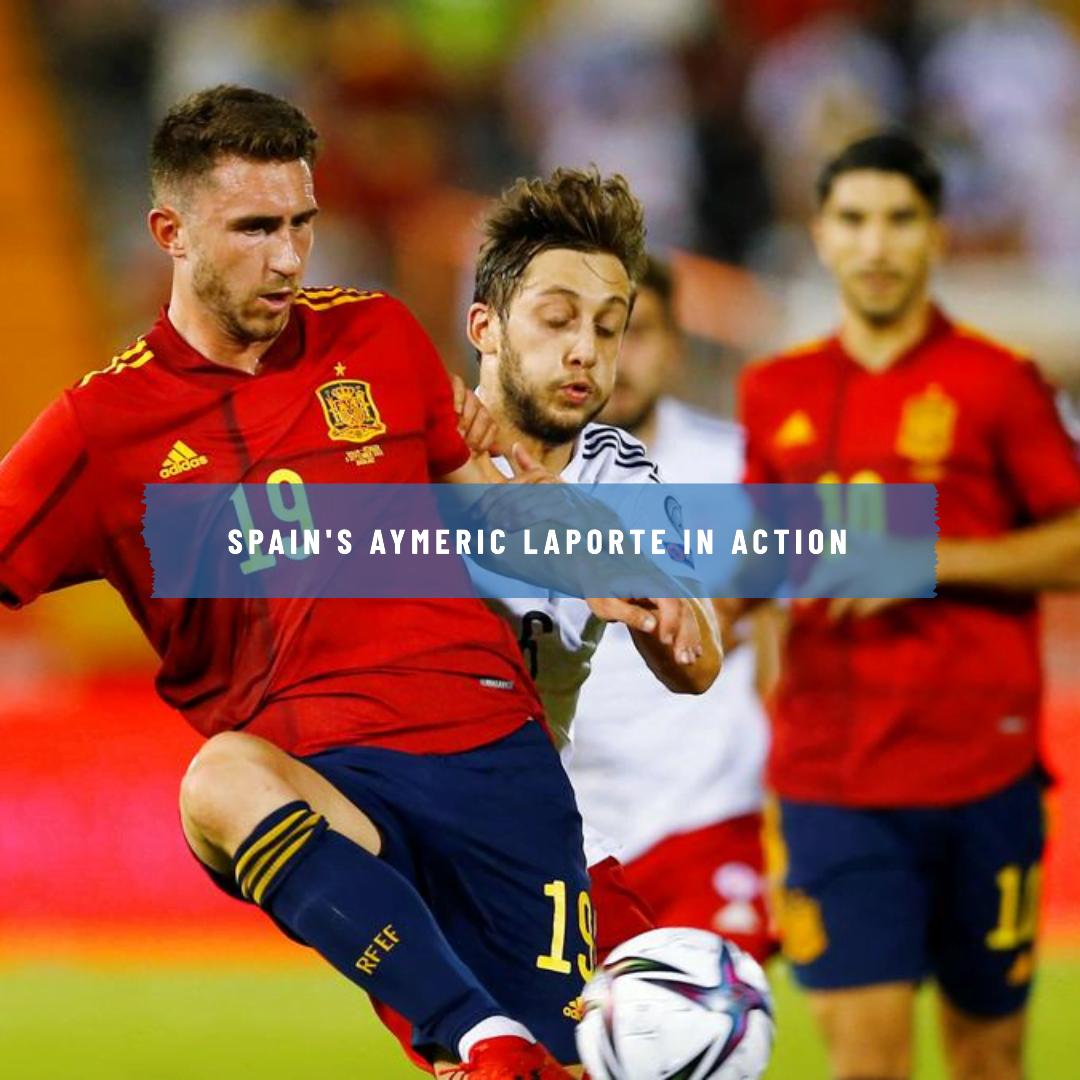FILE PHOTO: Spain’s Aymeric Laporte in action.