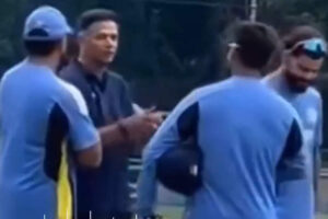 Rahul Dravid reunites with Rohit Sharma and Virat Kohli ahead of first New Zealand Test in Bengaluru. WATCH | Cricket News