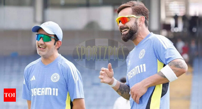 Virat Kohli, Gautam Gambhir share light moments during Team India's net session ahead of Pune Test | Cricket News